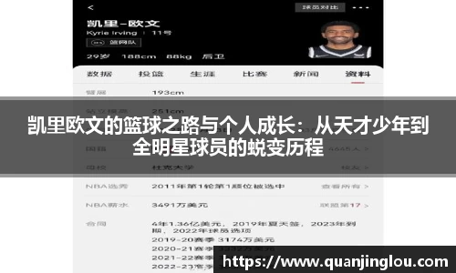 凯里欧文的篮球之路与个人成长：从天才少年到全明星球员的蜕变历程